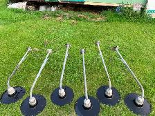 Set of 5 antique clamshell service station lights and brackets - Photo 4