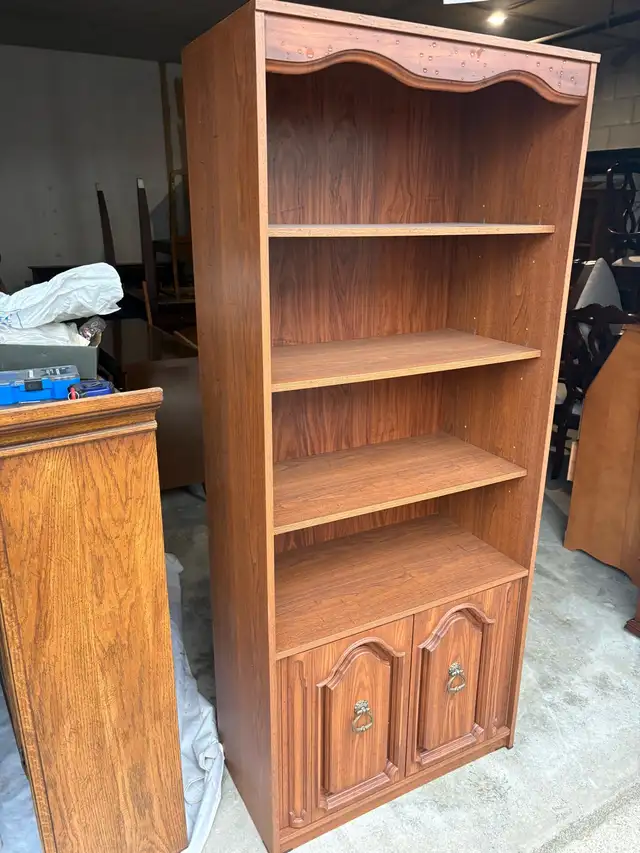 Free delivery used Wooden Bookcase with Cabinet - Photo 5