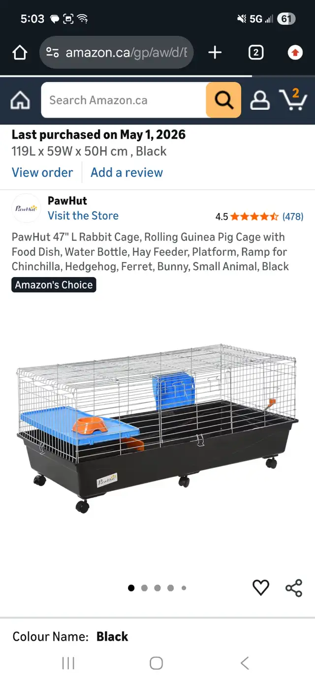 Selling my 47 inch bunny cage. - Photo 2
