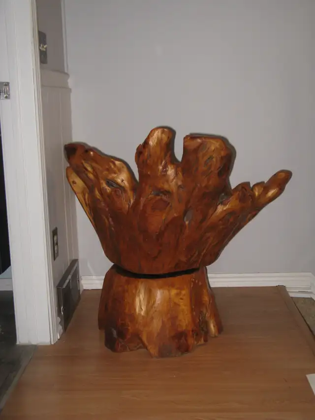 Fabulous Handcrafted Wood Swivel Chair - Photo 3