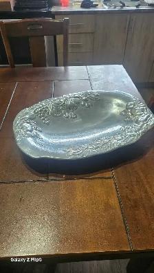 Grand plat, plateau ovale de service en aluminium