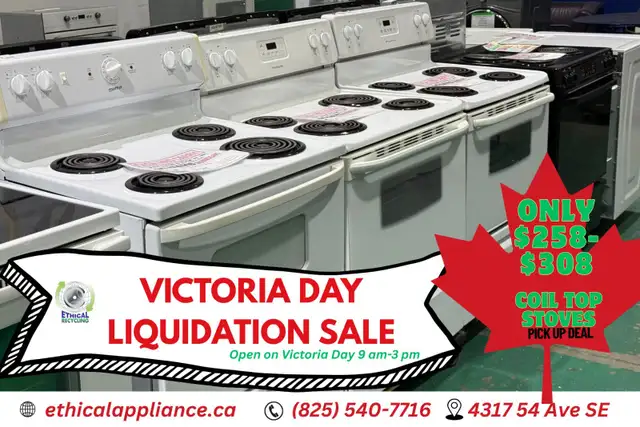 LIQUIDATION SALE! STOVE SALE! $250-$358 ONLY! PICK UP DEAL