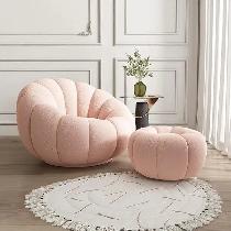 Brand New Pumpkin Swivel Accent Chair with Ottoman Special $299 - Photo 6