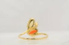 14K OPAL & PEACH COLORED STONE RING - Photo 3
