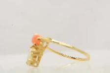 14K OPAL & PEACH COLORED STONE RING - Photo 4