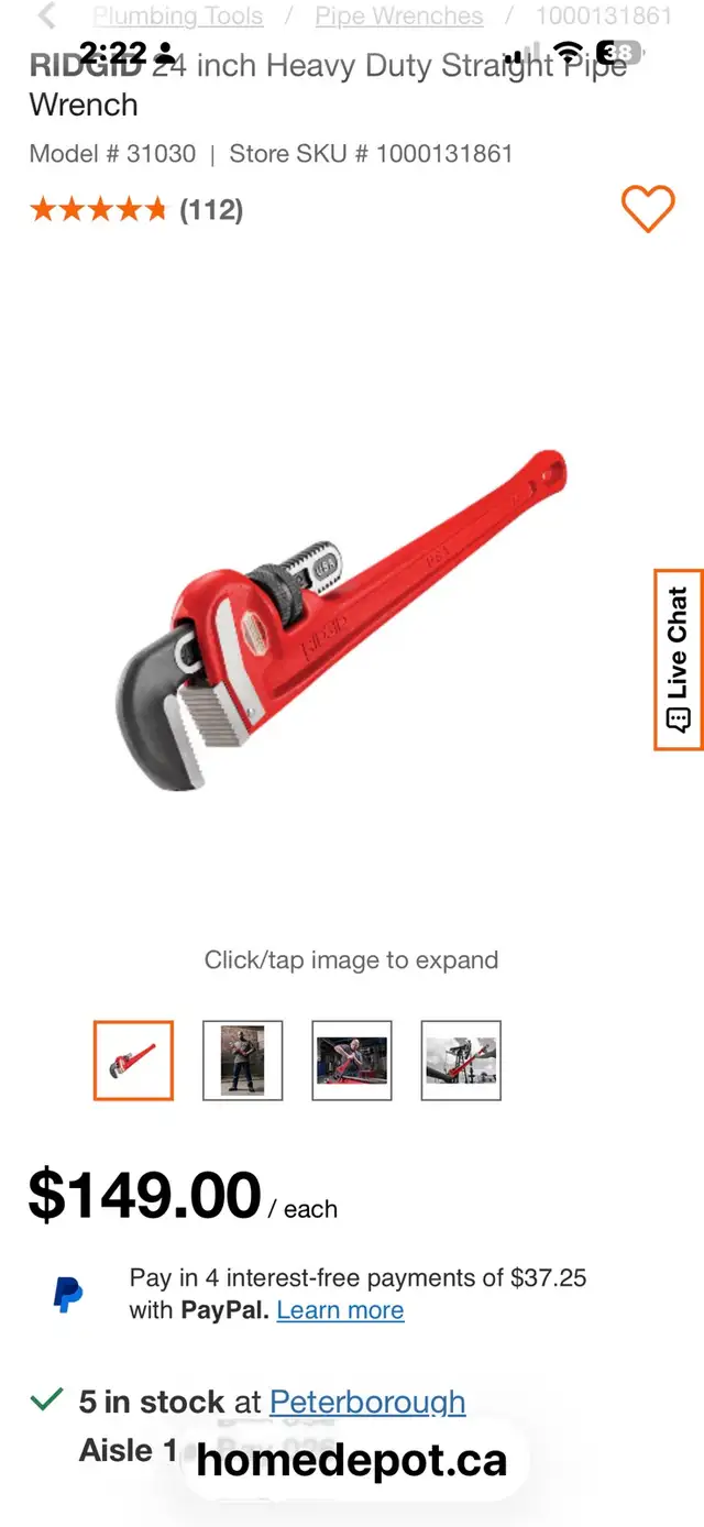 Ridgid pipe wrench - Photo 5