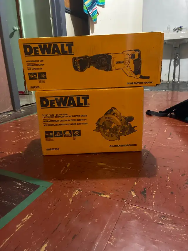 Brand new Dewalt Circular Saw in box, Reciprocatimg saw in box