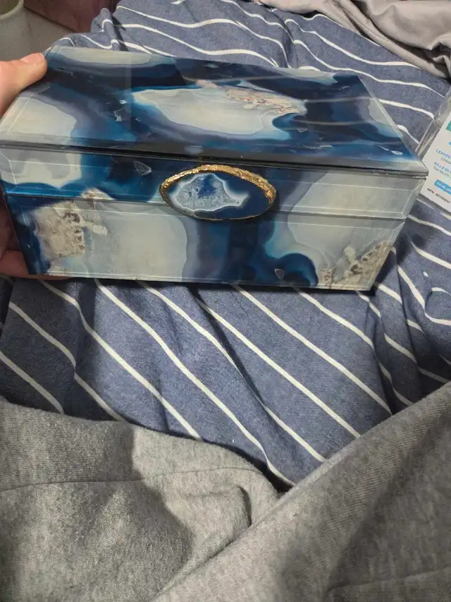 Crystal blue white storage box