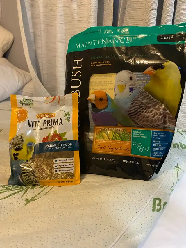 Beautiful bonded budgies with large cage and accessories - Photo 7