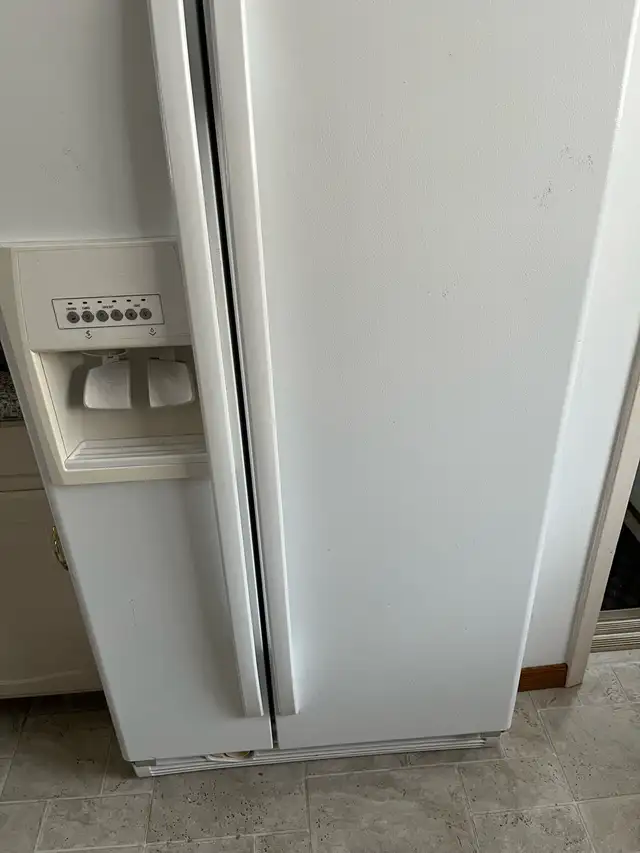 fridge, stove, and range hood