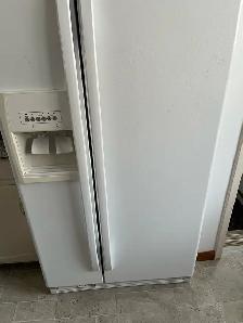 fridge, stove, and range hood