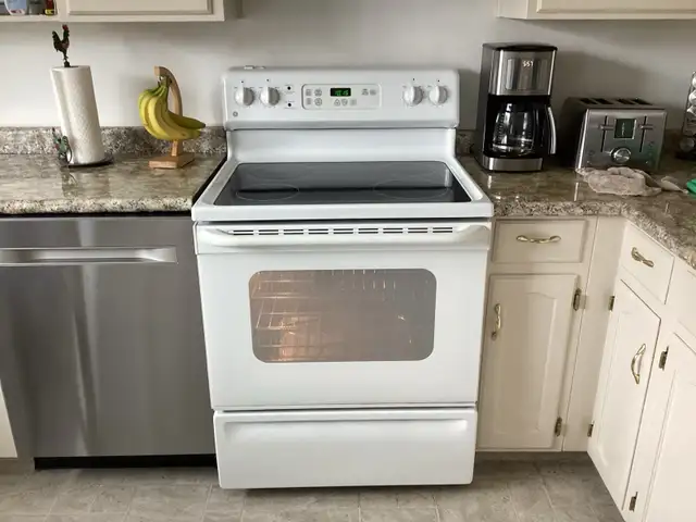 fridge, stove, and range hood - Photo 3