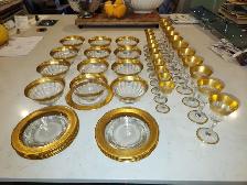 Magnifiques coupes pour dessert, vin ou shaps - Bordures en or