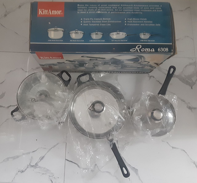 BRAND NEW (Never used) 6 Pcs STAINLESS STEEL Cookware Set