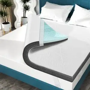NEW 3' GEL FOAM MATTRESS TOPPER KING SIZE DARK GRAY B0BQHLGB3H