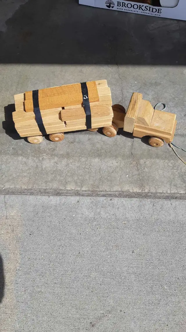 Large wooden truck and block set.
