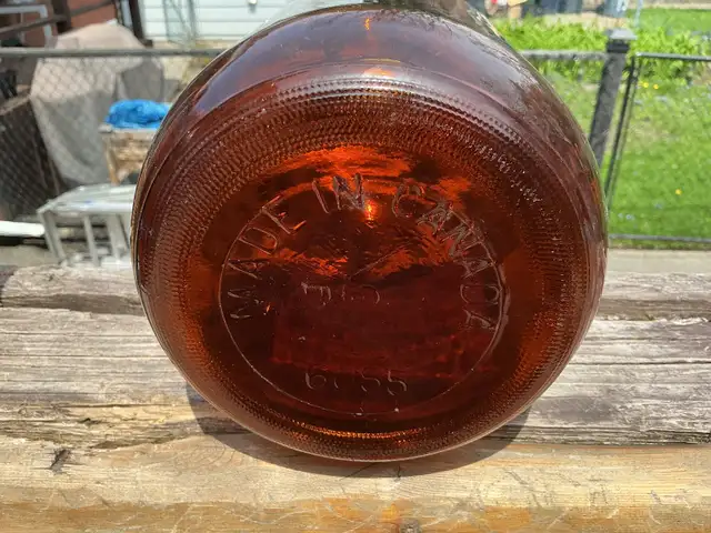 2 Vintage Amber Glass Jugs Chambord 4L Carboys with Handles ! - Photo 7