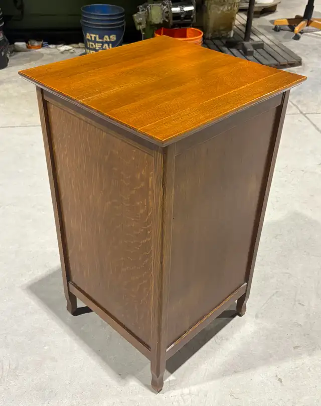 Antique OAK WOOD Arts & Crafts Music Cabinet (c. 1930s) - Photo 7