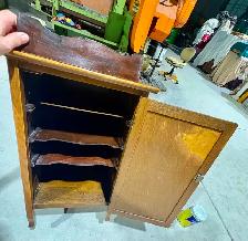 Antique OAK WOOD Arts & Crafts Music Cabinet (c. 1930s) - Photo 9
