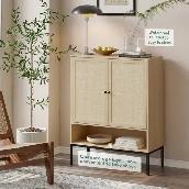 Brand New 39.5' 2-Door Rattan Shoe Storage Cabinet Special $149
