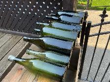 7 Antique Green & Dark Collectible Glass Bottles ! - Photo 8