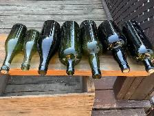 7 Antique Green & Dark Collectible Glass Bottles ! - Photo 9