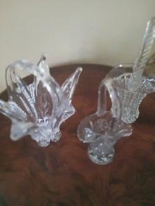 CRYSTAL FLOWER BASKETS - VARIOUS SHAPES