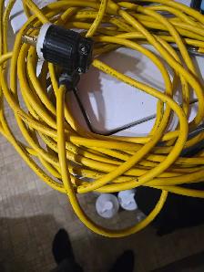 50 foot generator cable and 100 foot outdoor extension cord