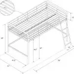 NEW BLACK LOFT BED FRAME WITH LADDER 331811 - Photo 8