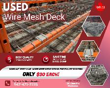 Used wire mesh decks for warehouse racking