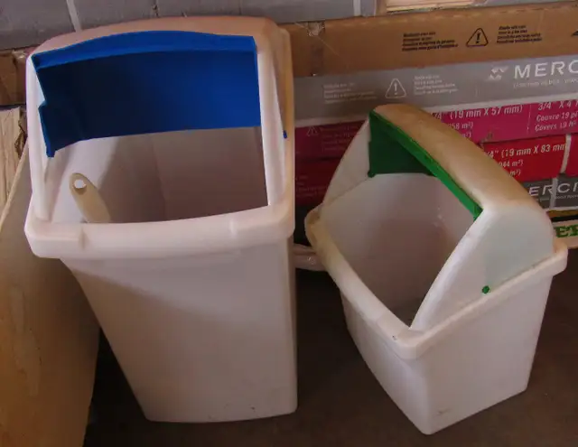 Trash Bins x2 NEW unused but dusty