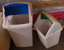 Trash Bins x2 NEW unused but dusty