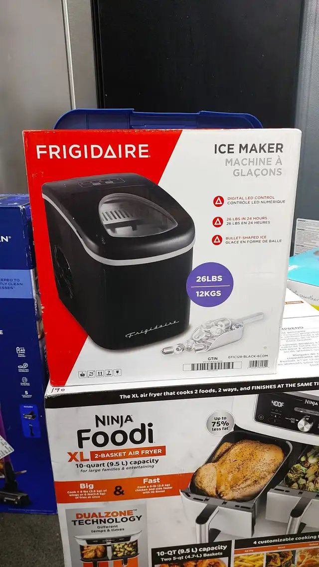 Ice Maker - Frigidaire 26 lb. Freestanding (EFIC128-BLACK-6COM)