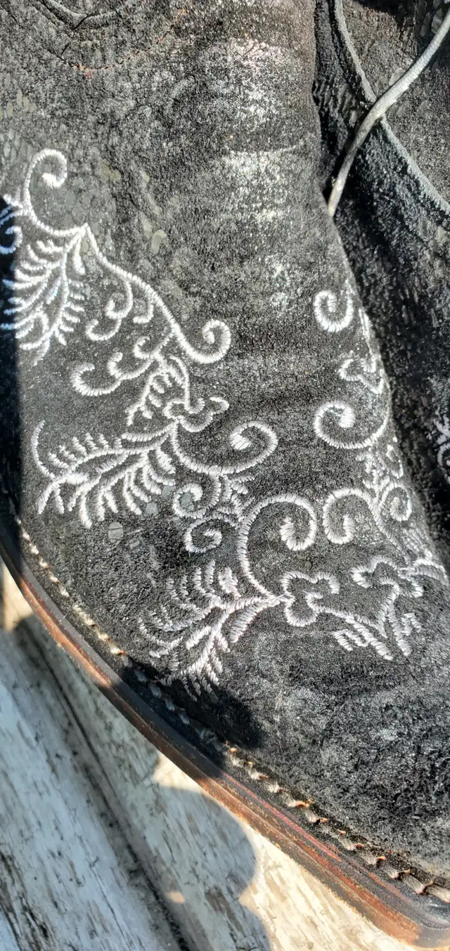 Black Ladies Cowgirl Boots From Genuine Snake Skin Size 7.5B - Photo 3