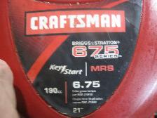 6.75 H/P CRAFTSMAN BRIGGS REPLACEMENT ENGINE WITH ELECTRIC START