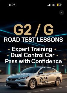 g2 / g lesssons / car for road test