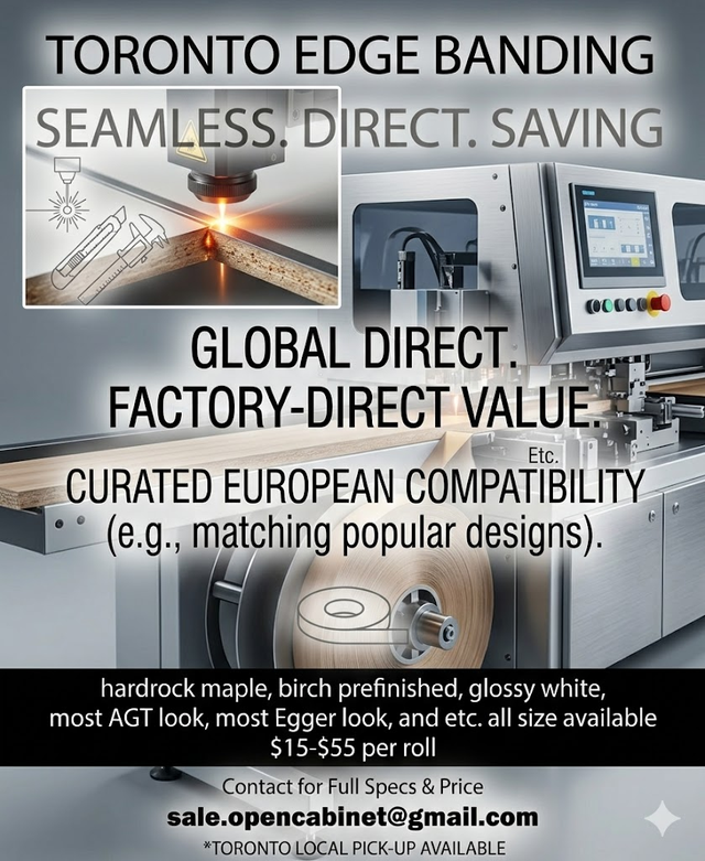 GTA Cabinet Makers: Stop Paying Retail. Factory-Direct Edge tape