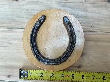 Antique Horse Shoe on Wood Plaque !