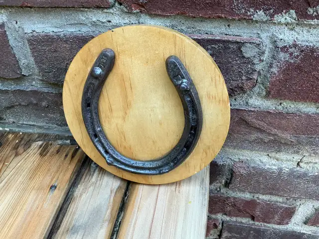 Antique Horse Shoe on Wood Plaque ! - Photo 4