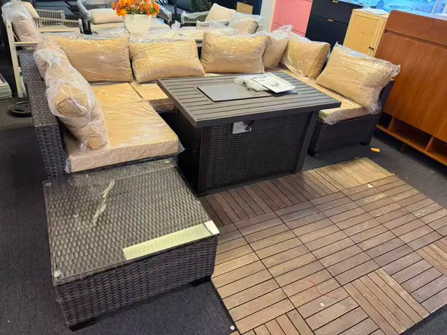 Brand New 8pcs Patio Furniture Set Firepit Table Special $869