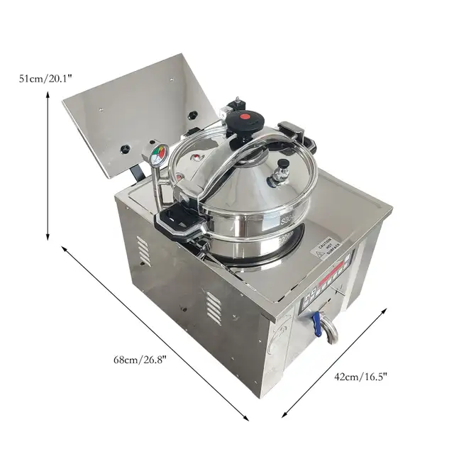 220V Numerical Control Desktop Type 304SS Pressure Fryer 022859 - Photo 9