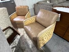Leather swivel accent chairs set of 2 - Photo 2