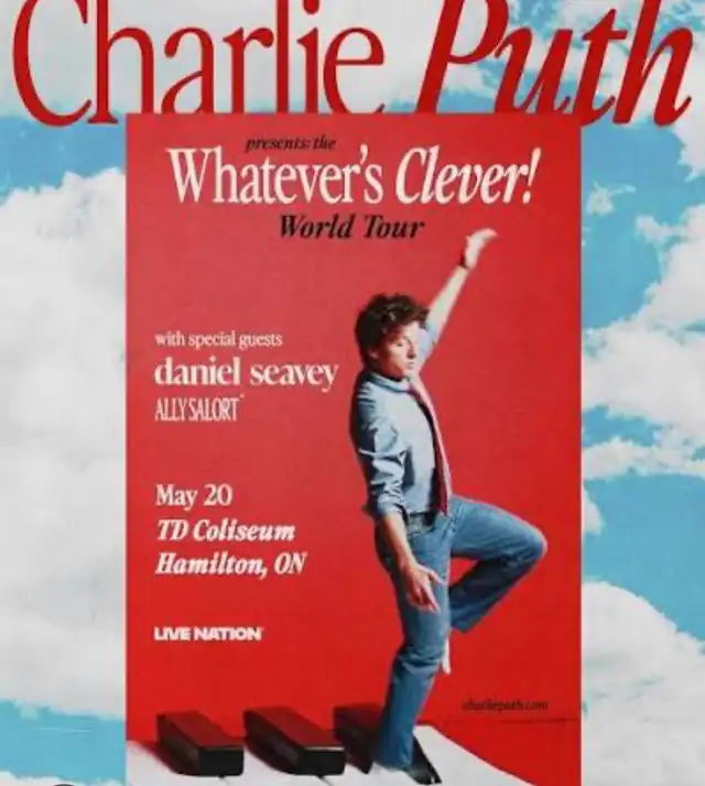 Charlie Puth 3 tickets Hamilton May 20th 2026