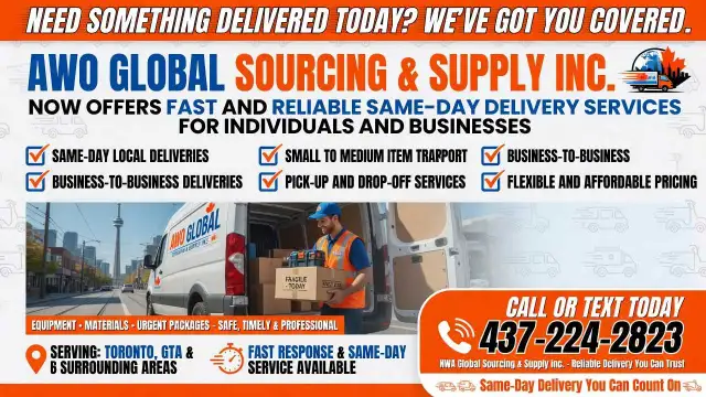Same-Day Delivery Toronto & GTA – Fast, Reliable & Affordable