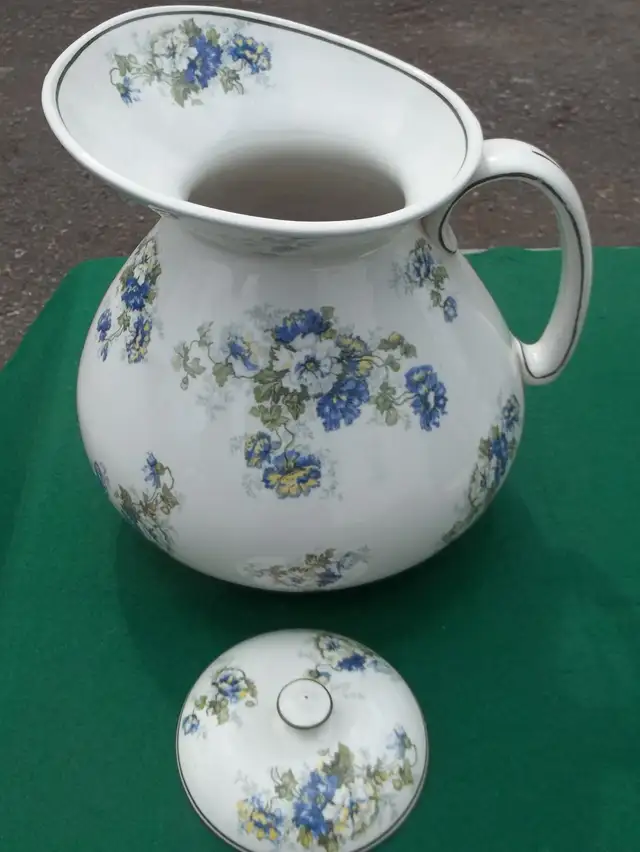5 pc. Ridgways Porcelain Wash Basin / Pitcher set.England. - Photo 2