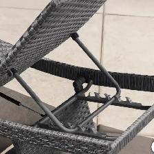 Outdoor patio woven chaise loungers set of 2 - Photo 4