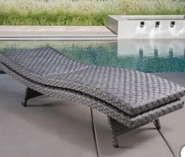 Outdoor patio woven chaise loungers set of 2 - Photo 5