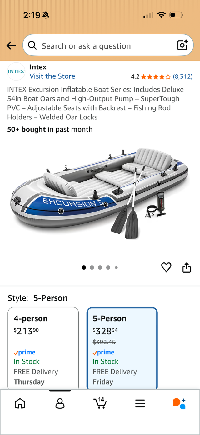 Intex Excursion 5 inflatable boat