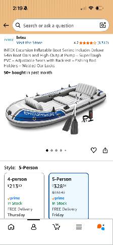 Intex Excursion 5 inflatable boat