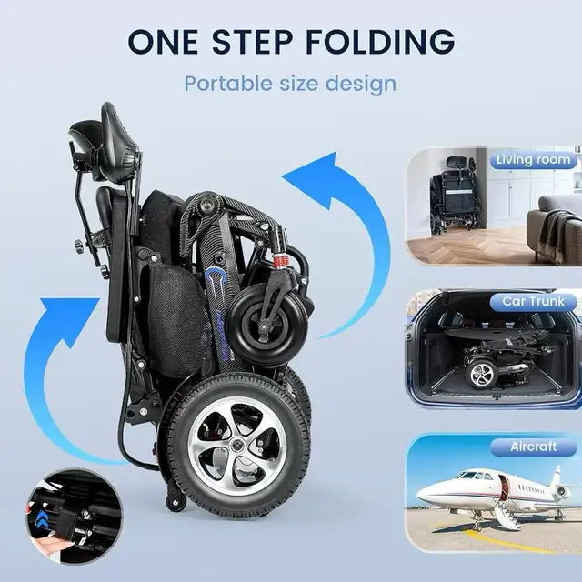 500W Electric Wheelchair w/ Adjustability & Foldable - Photo 6